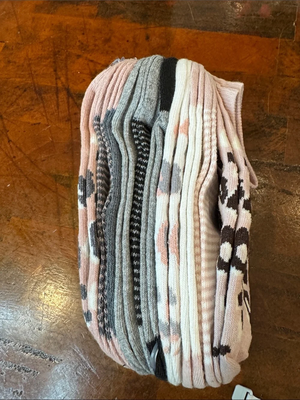 No-Show Leopard Print Socks - Pink/Gray 10 Pairs